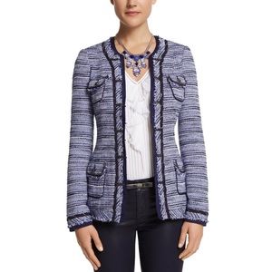 WHITE HOUSE BLACK MARKET BLUE TWEED JACKET